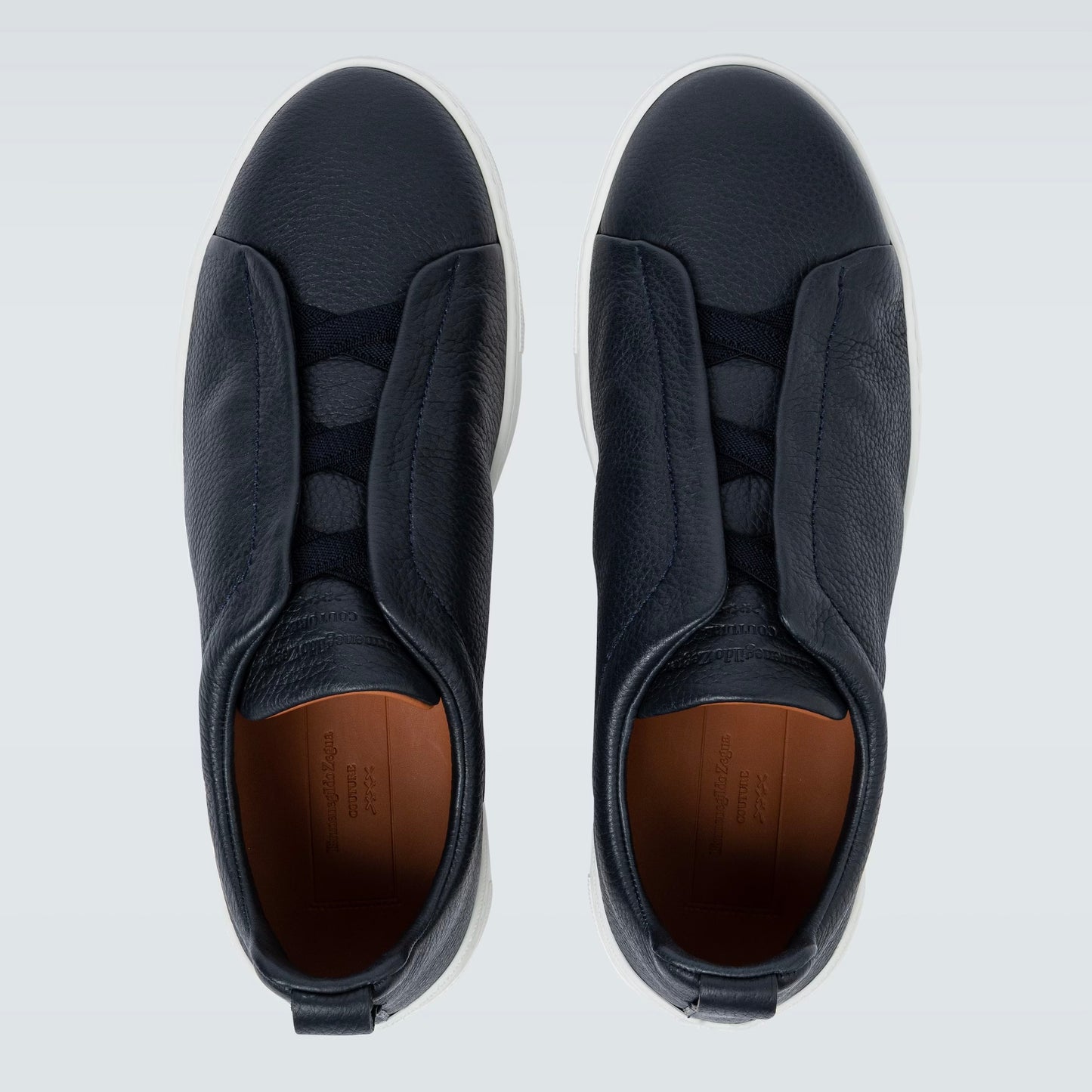 Zegna Triple Stitch leather sneakers BLUE TRIPLE STITCH