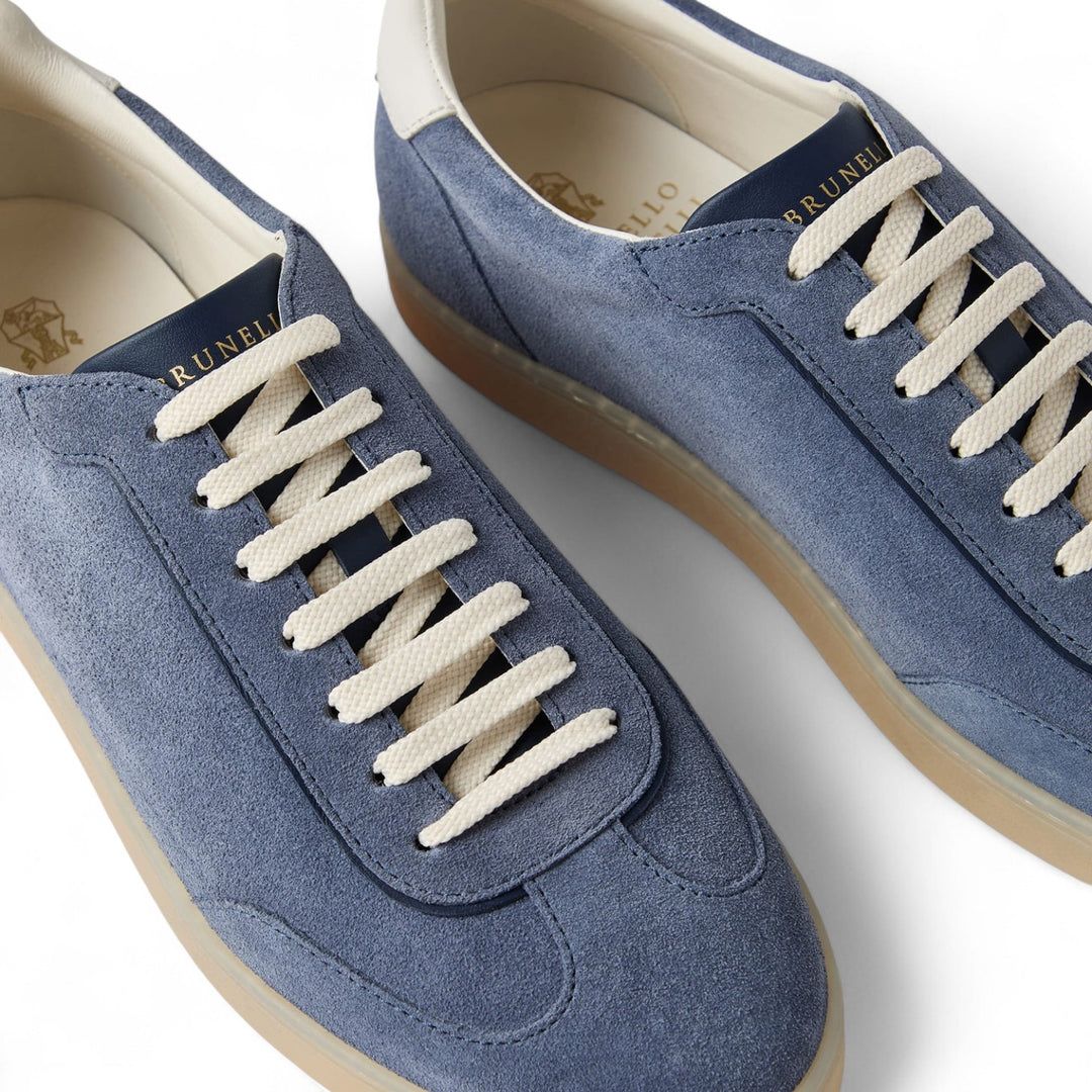 BRUNELLO CUCINELLI MEN'S SUEDE T-TOE LOW-TOP SNEAKERS