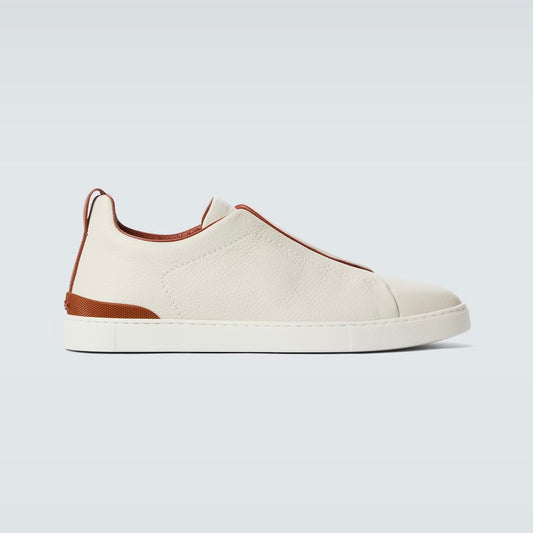 Zegna Triple Stitch leather sneakers WHITE TRIPLE STITCH