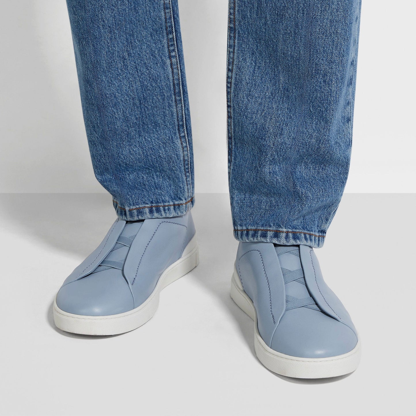 LIGHT BLUE TRIPLE STITCH™ SECONDSKIN SNEAKERS Light Blue