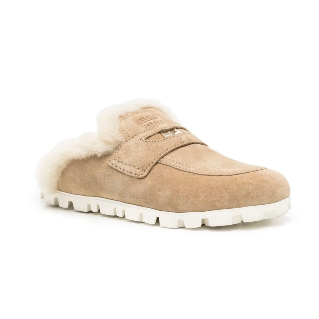 Miu Miu Suede mules 'Ecru'