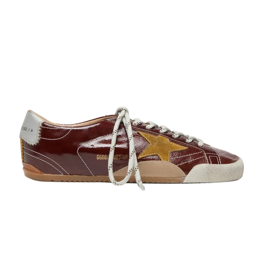 Golden Goose True-Star in burgundy naplak with suede star and silver nappa heel tab (Women's)