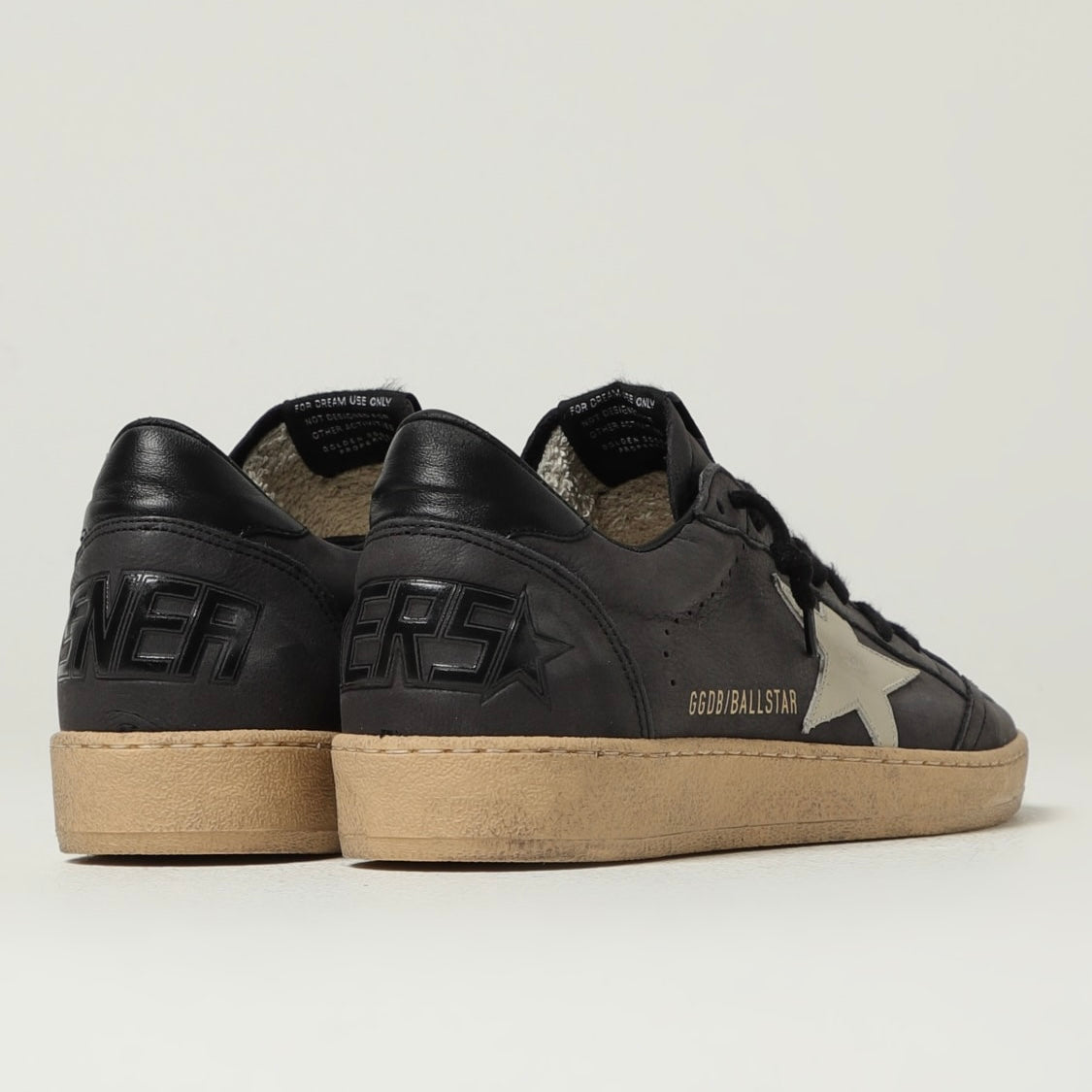 Golden Goose Ball Star in glitter with leather star and metallic leather heel tab Dark Grey Sand(Men)