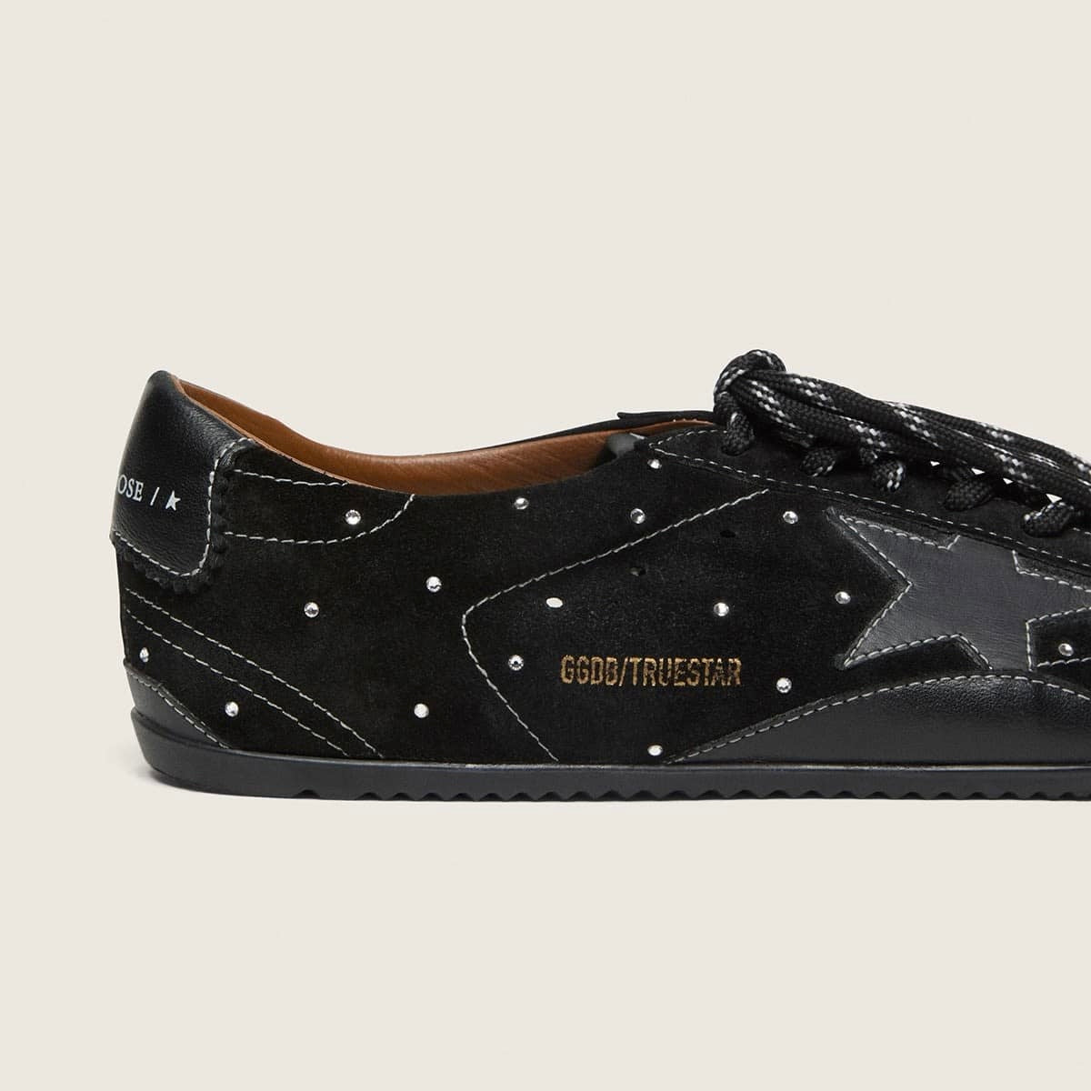 Golden Goose True-Star in black suede with Swarovski crystals and black leather star(Women's)