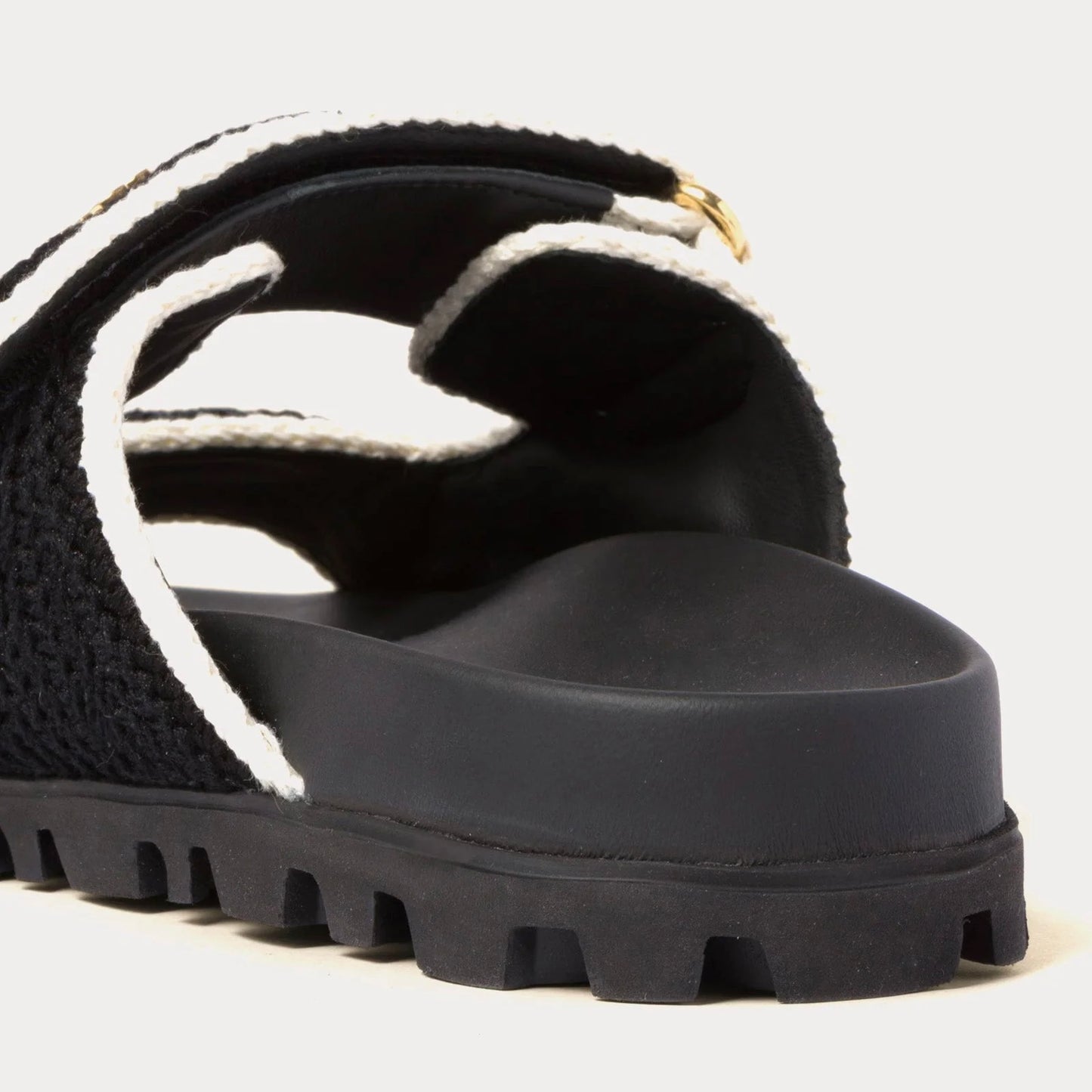 Miu Miu - Crochet Knit Black / Ivory Sandals
