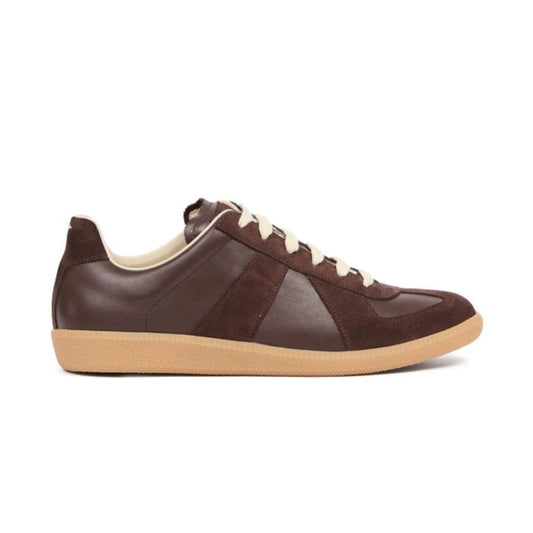 Maison Margiela - Replica leather and suede sneakers - brown
