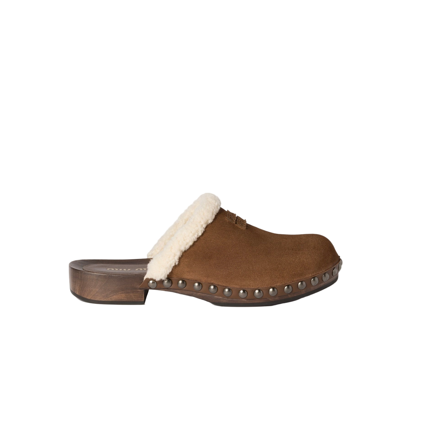 Miu Miu Suede clogs 'Cocoa Brown'