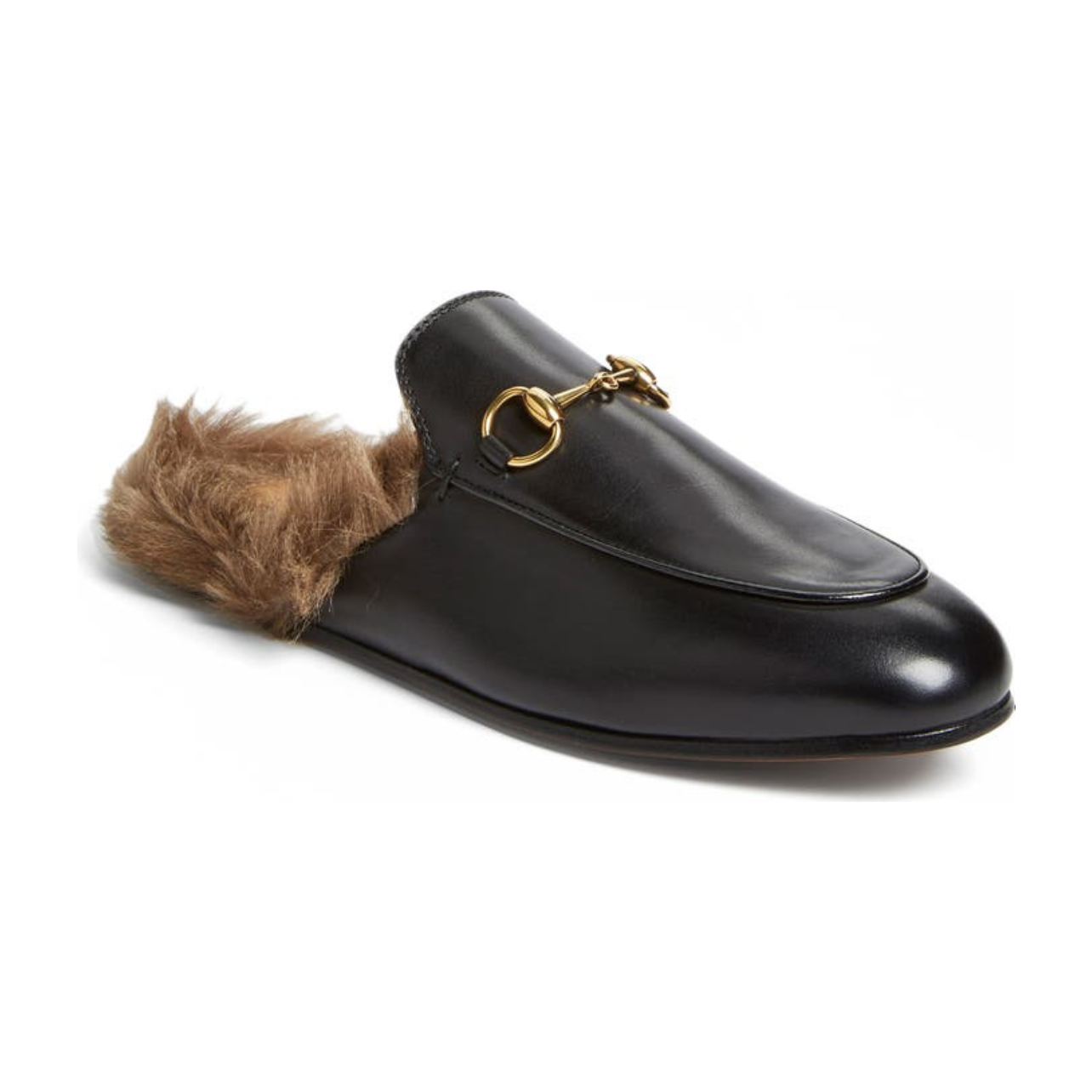 Gucci Princetown Genuine Shearling Loafer Mule 'Black'