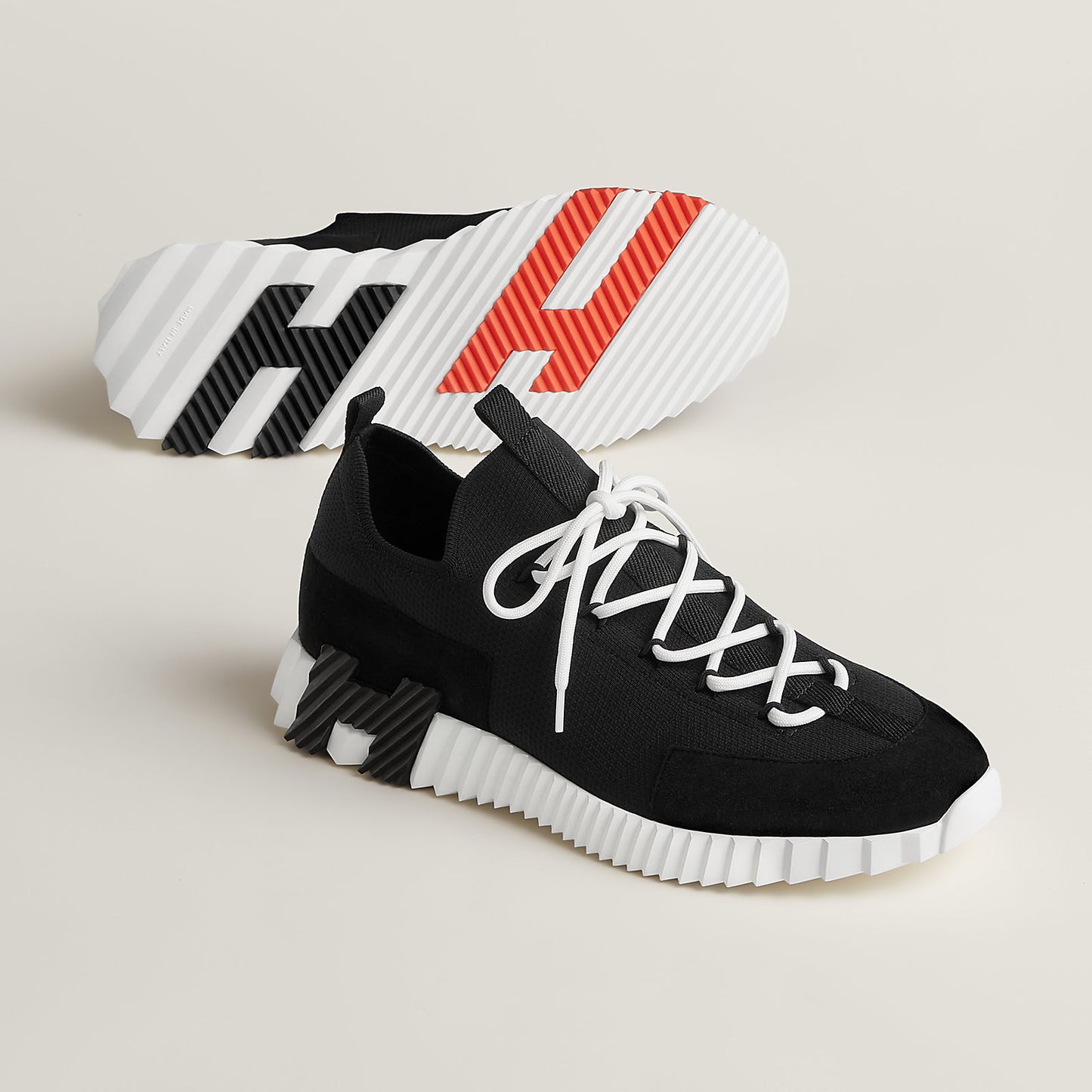 Hermès Lift slip-on sneaker 'Noir / Blanc'