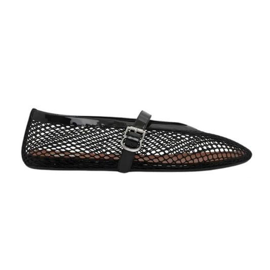 Alaïa Fishnet Ballerina Flats | Black
