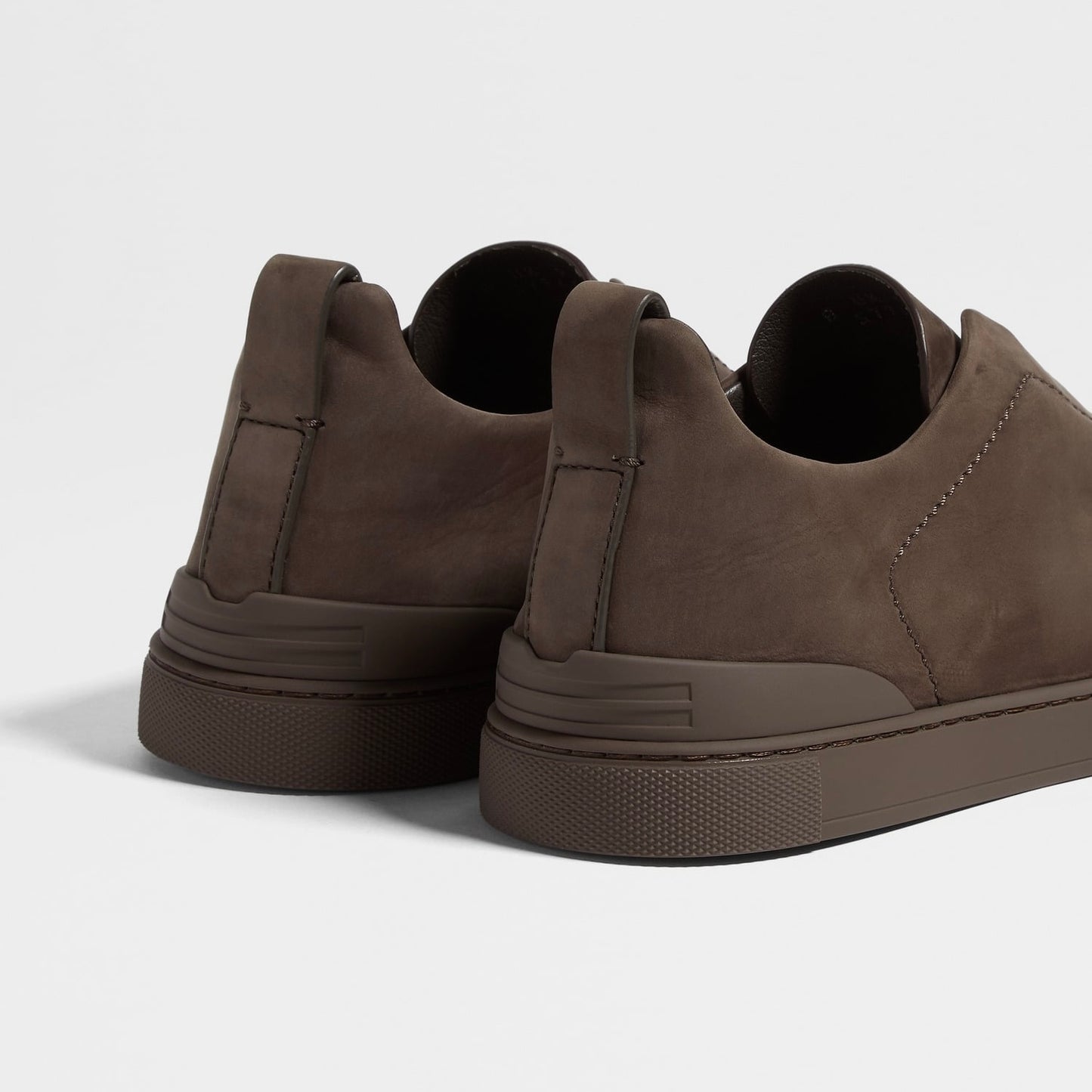 Zegna DARK TAUPE TRIPLE STITCH™ SECONDSKIN NUBUCK SNEAKERS