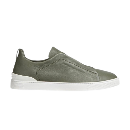 ZEGNA LIGHT ARMY GREEN TRIPLE STITCH™ SECONDSKIN SNEAKERS