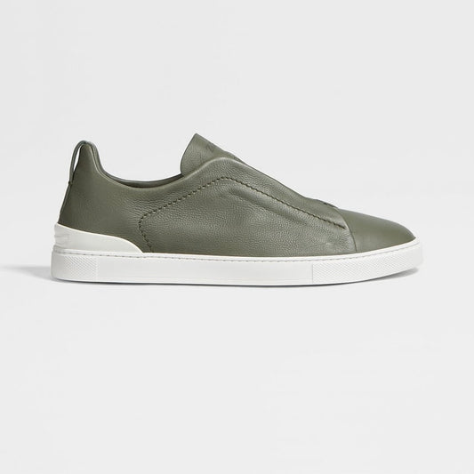 ZEGNA LIGHT ARMY GREEN TRIPLE STITCH™ SECONDSKIN SNEAKERS