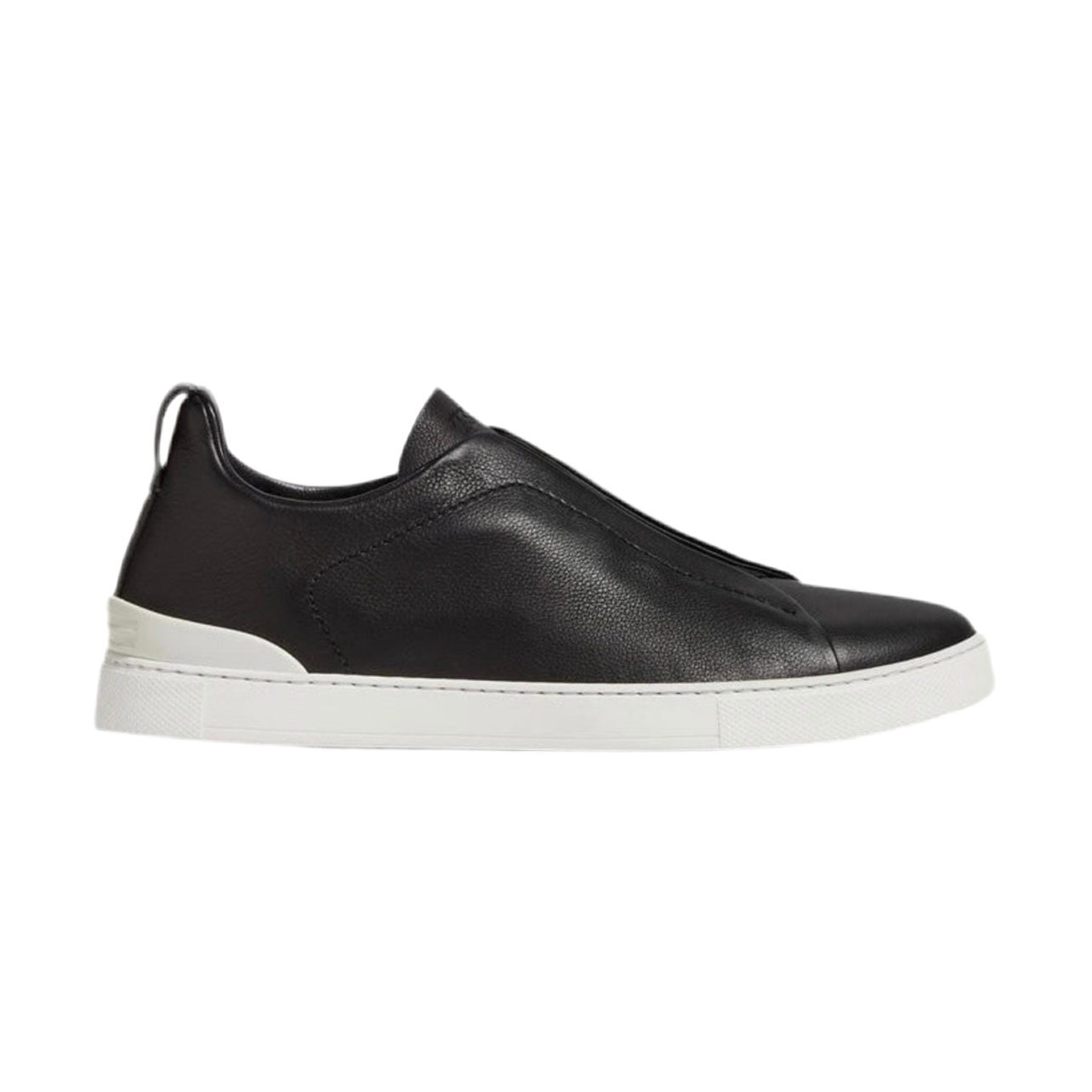 Zegna Triple Stitch leather sneakers BLACK SECONDSKIN TRIPLE STITCH