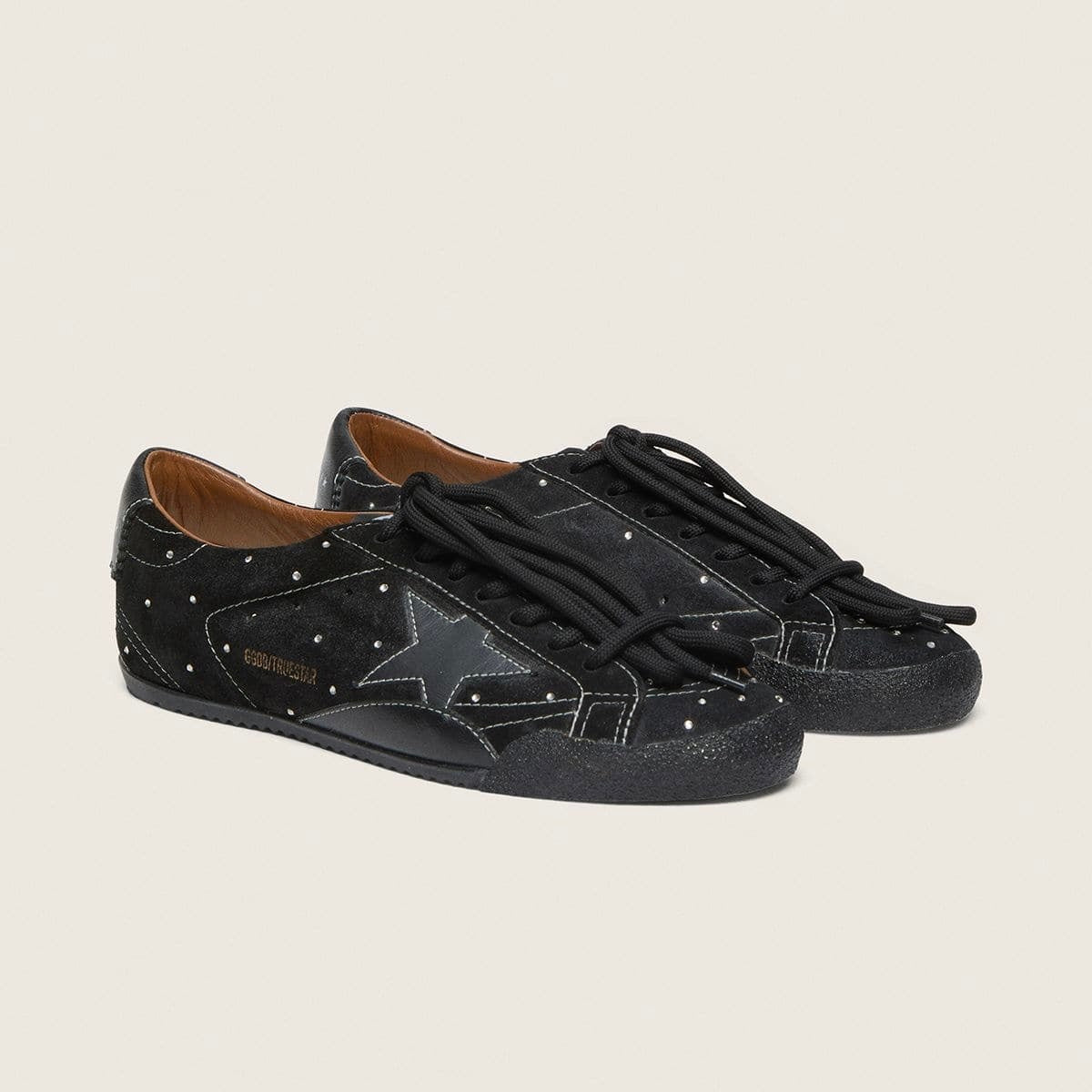Golden Goose True-Star in black suede with Swarovski crystals and black leather star(Women's)