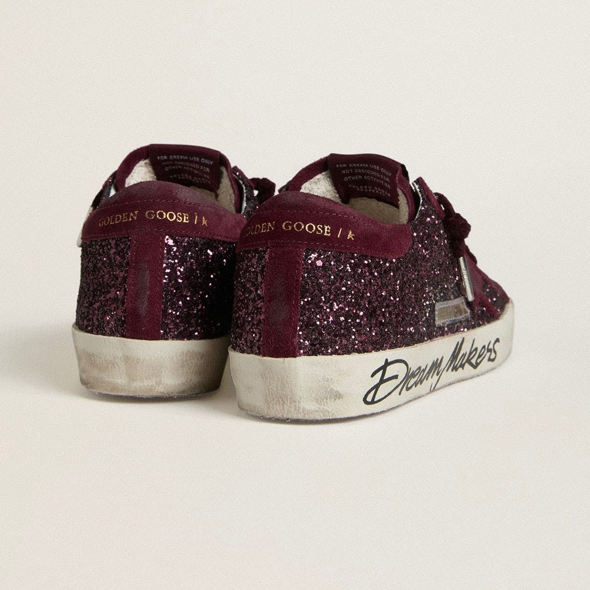 Golden Goose Super-Star LTD in cherry glitter with cherry suede star(Women's)