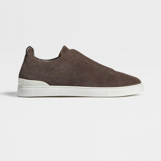 ZEGNA BROWN SUEDE TRIPLE STITCH™ SNEAKERS