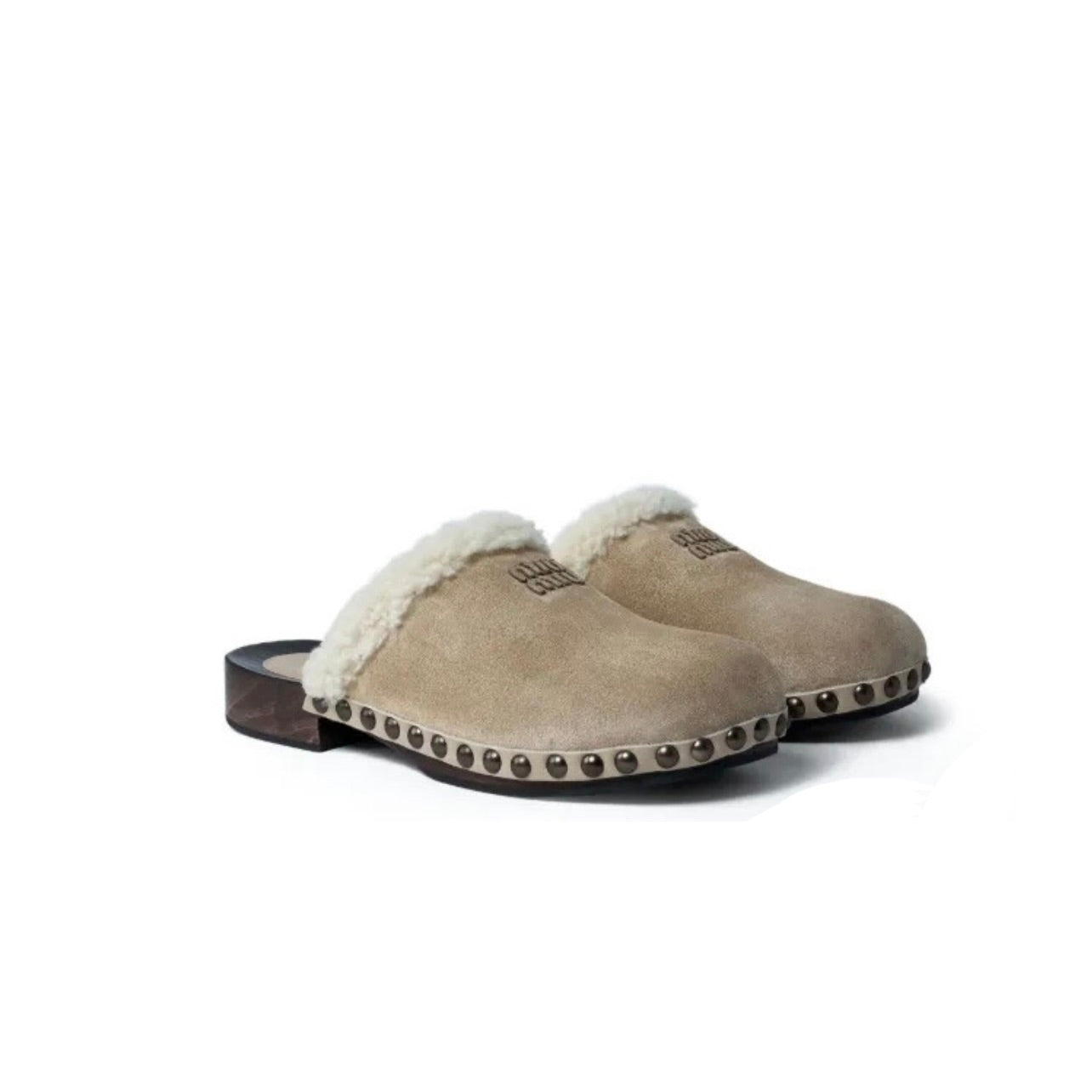 Miu Miu Suede clogs 'beige'